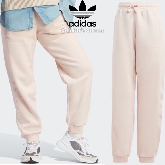 adidas Pants - Adidas Light Pink Drawstring All Season Fleece Loose Fit Sweatpants